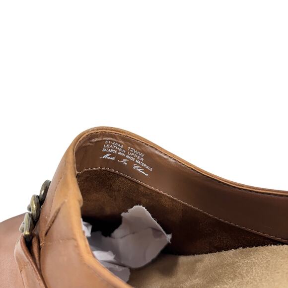 Bella-Vita Clog Mules Women's 12WW Tan Leather Chain Accent Slip Resistant Wide - Picture 9 of 9